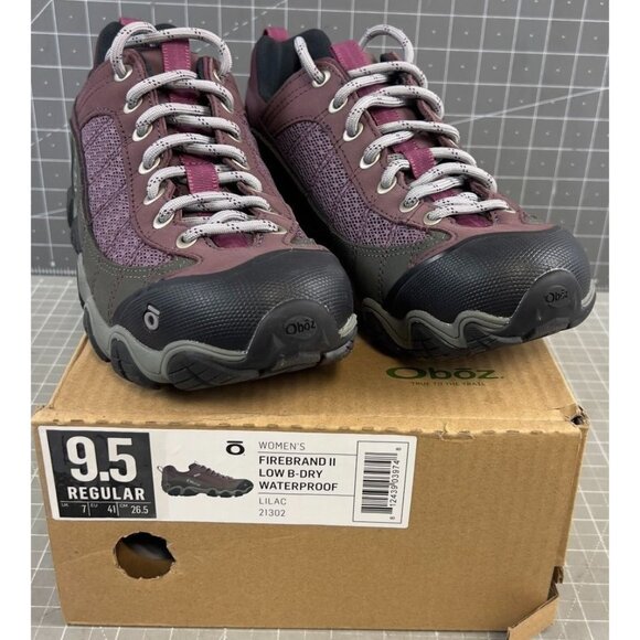 Oboz Firebrand II Low B-DRY Hiking Shoes Women's Lilac Sz. 9.5 US NEW 21302